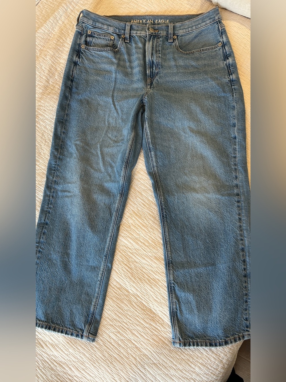 American Eagle Strigid Straight Leg Jeans in Blue Waist 10 extra short